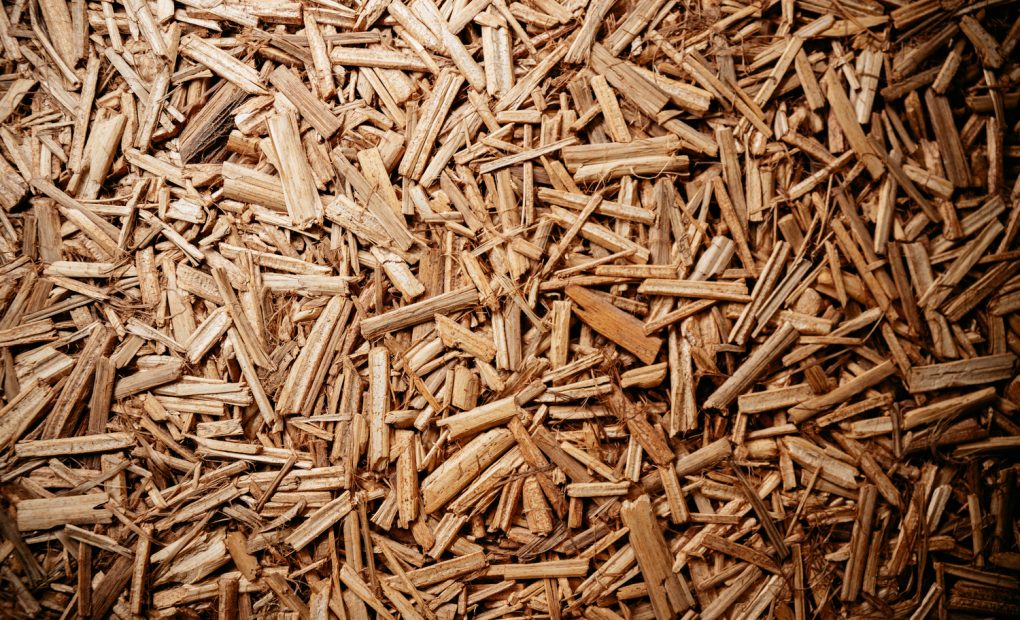 Close-up of a piece of Oriented Split Straw Board